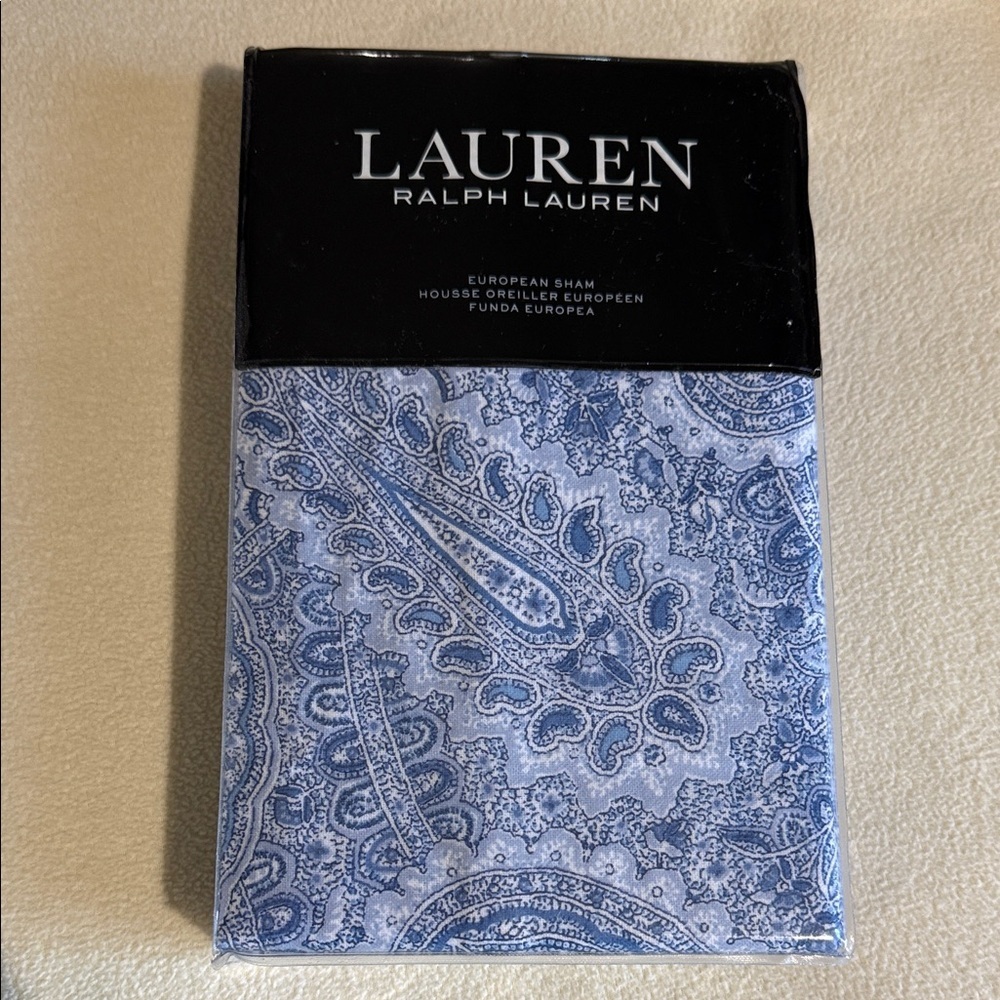 Lauren Ralph Lauren Blue Paisley European Sham new flannel